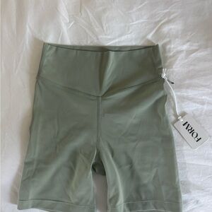 Shop Form Pale Green High-Waisted Bike Shorts